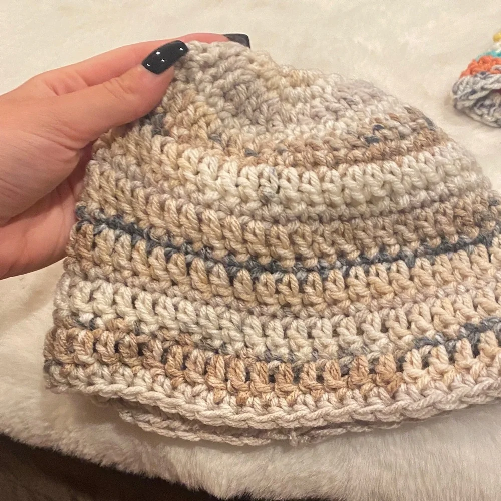 Handmade Colorful Crochet Beanie Set